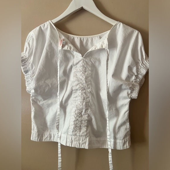 Cuyana White Strappy back tie Top poplin boho chic xs preppy boxy - Picture 8 of 14